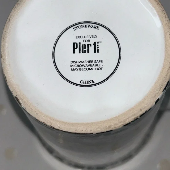 Pier 1 Black and White Mug with Yellow Accent - Picture 5 of 7